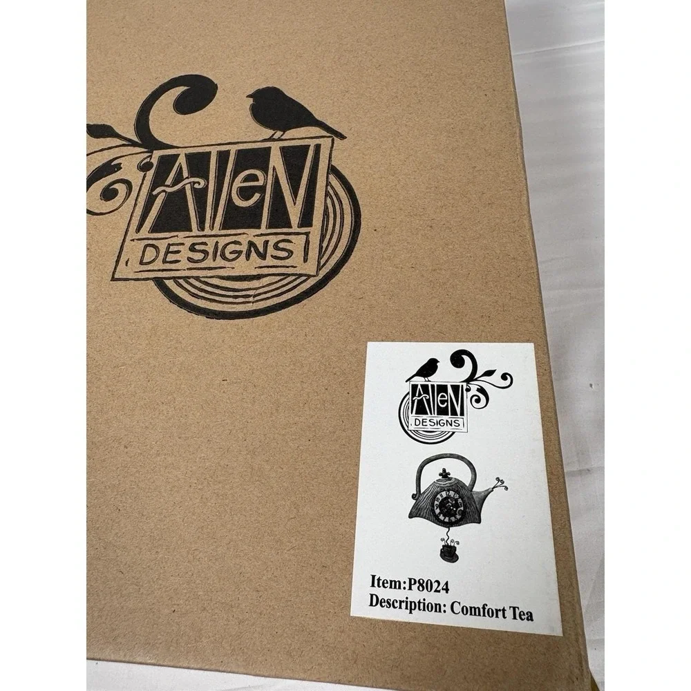 Allen Designs Comfort Tea Teapot Wall Clock P8024 Cup Pendulum RETIRED NOS